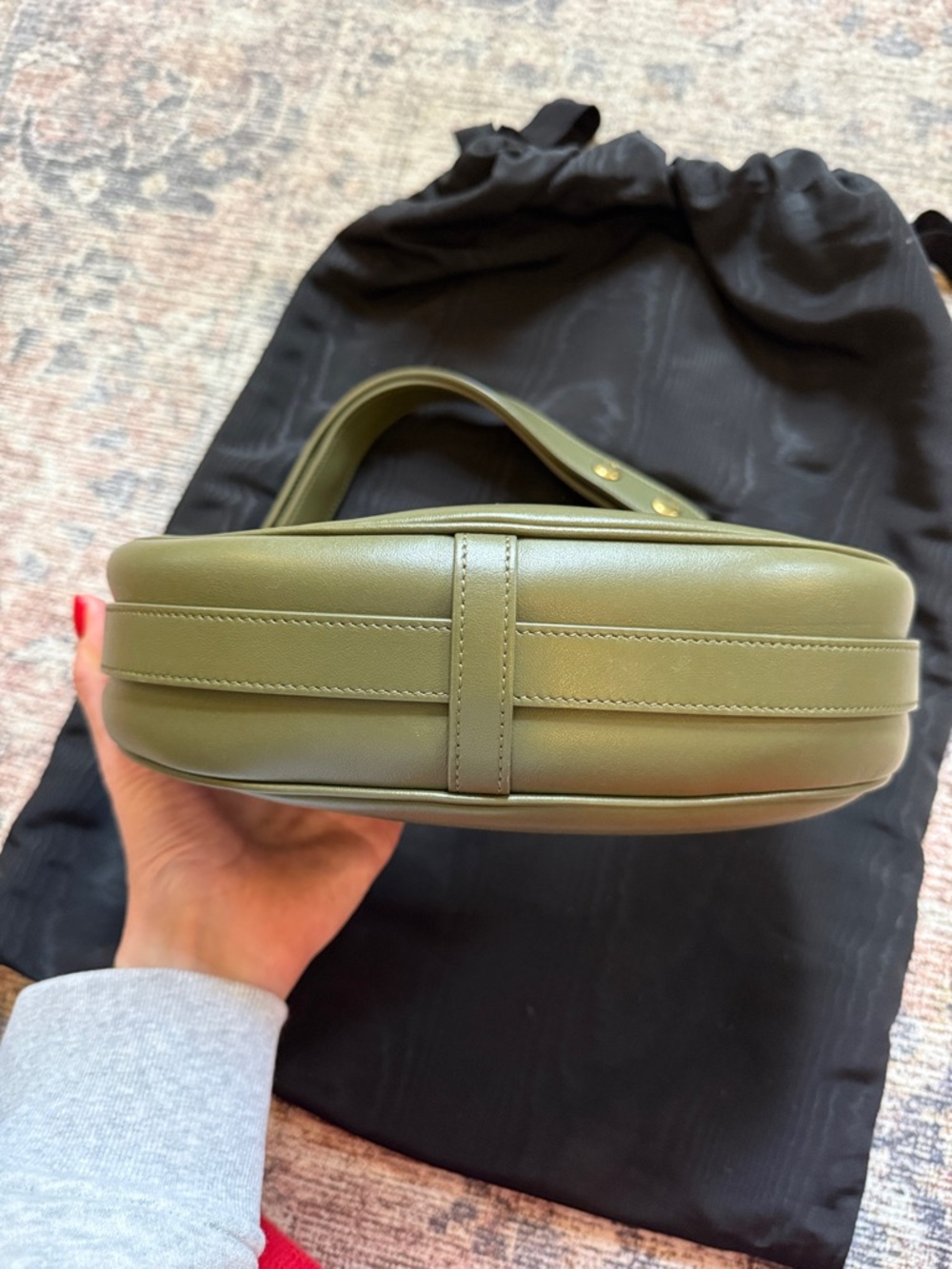 CELINE Olive Green Leather Ava Shoulder Bag - Picture 6 of 6
